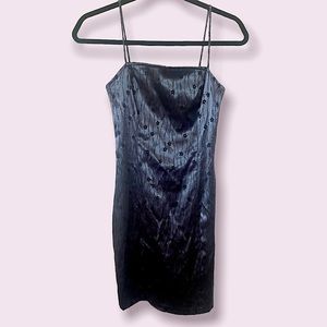 Vintage 90s Floral Silver Grey Blue Bodycon Above the Knee Mini Dress